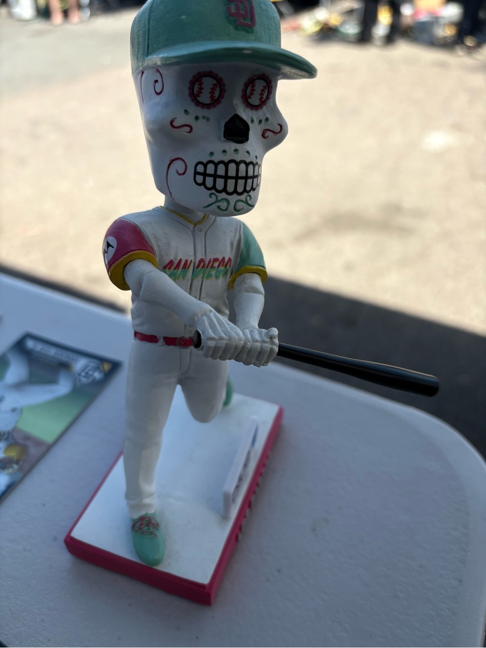 San Diego Padres Baseball Sugar Skull Batter Figurine - Mint & Pink - Picture 3 of 4